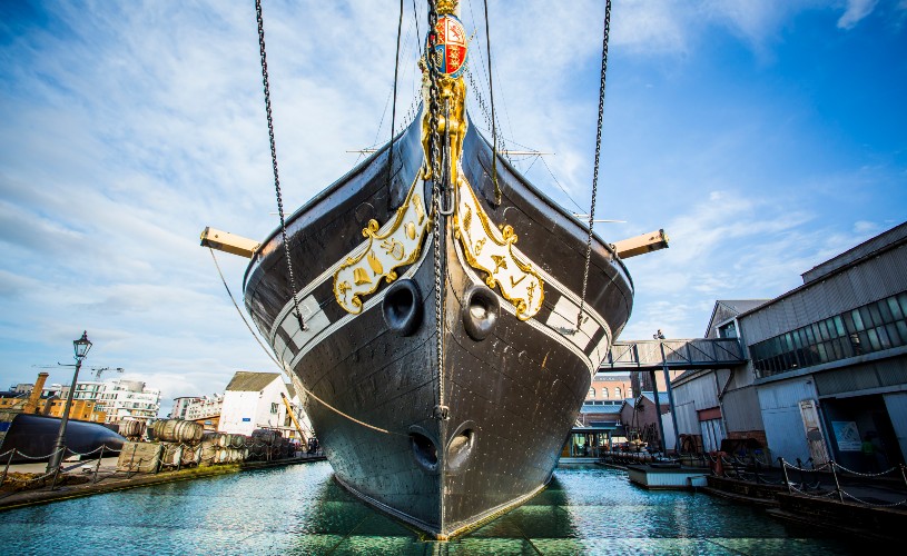 Front facing view of Brunel's SS Great Britain
